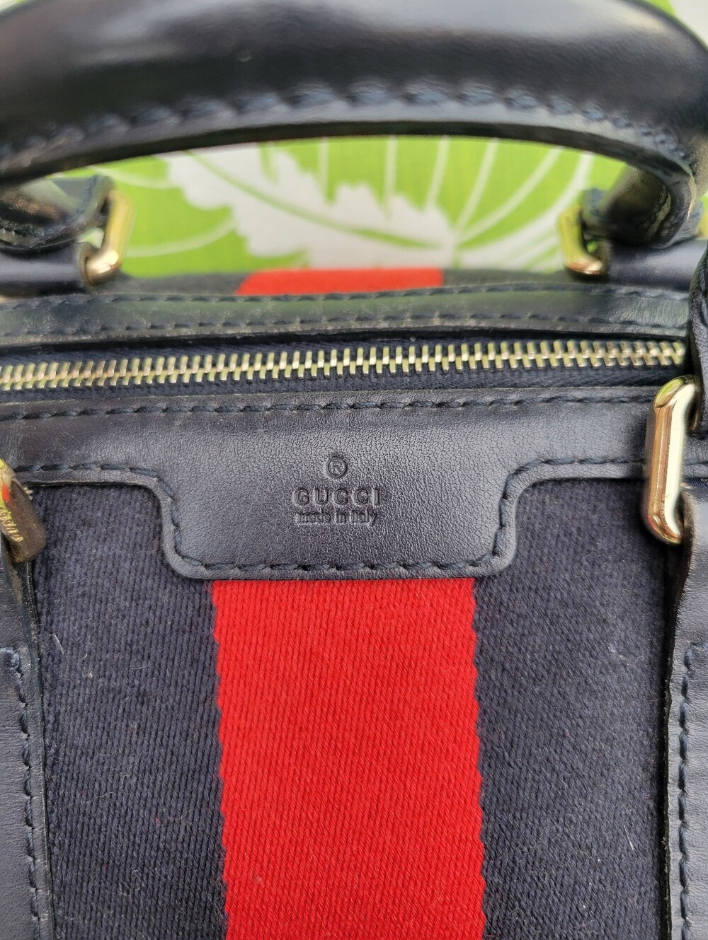 Vintage Gucci GG Canvas Web Joy Boston Blue/Red Boston Bag - Picture 3 of 16